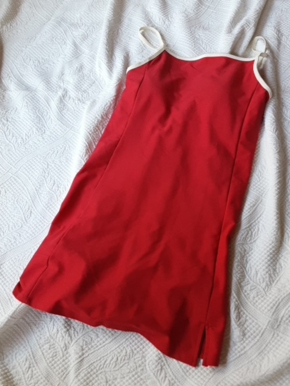 Old Navy Red Mini Dress with Cream Trim